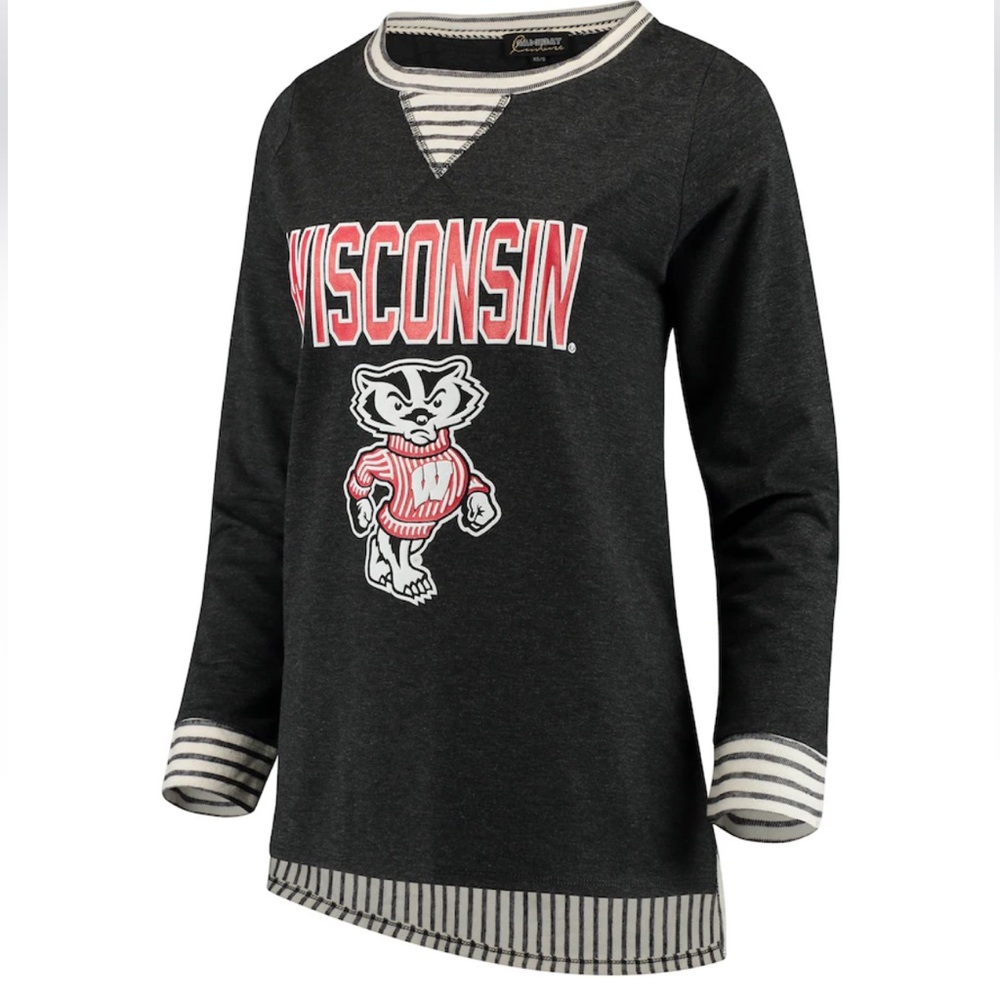 Wisconsin Badgers women's long sleeve heather gray Bucky top medium / large